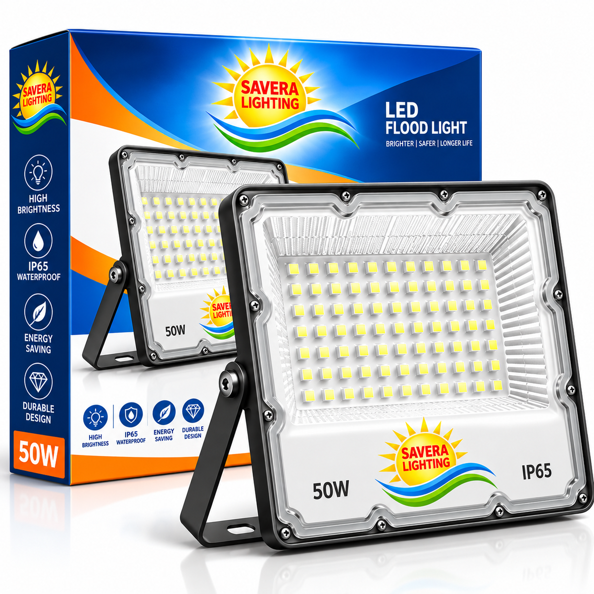 SAVERA LIGHTING 50W LED Street Light for Roads, Gardens, Parking Areas and Outdoor Use